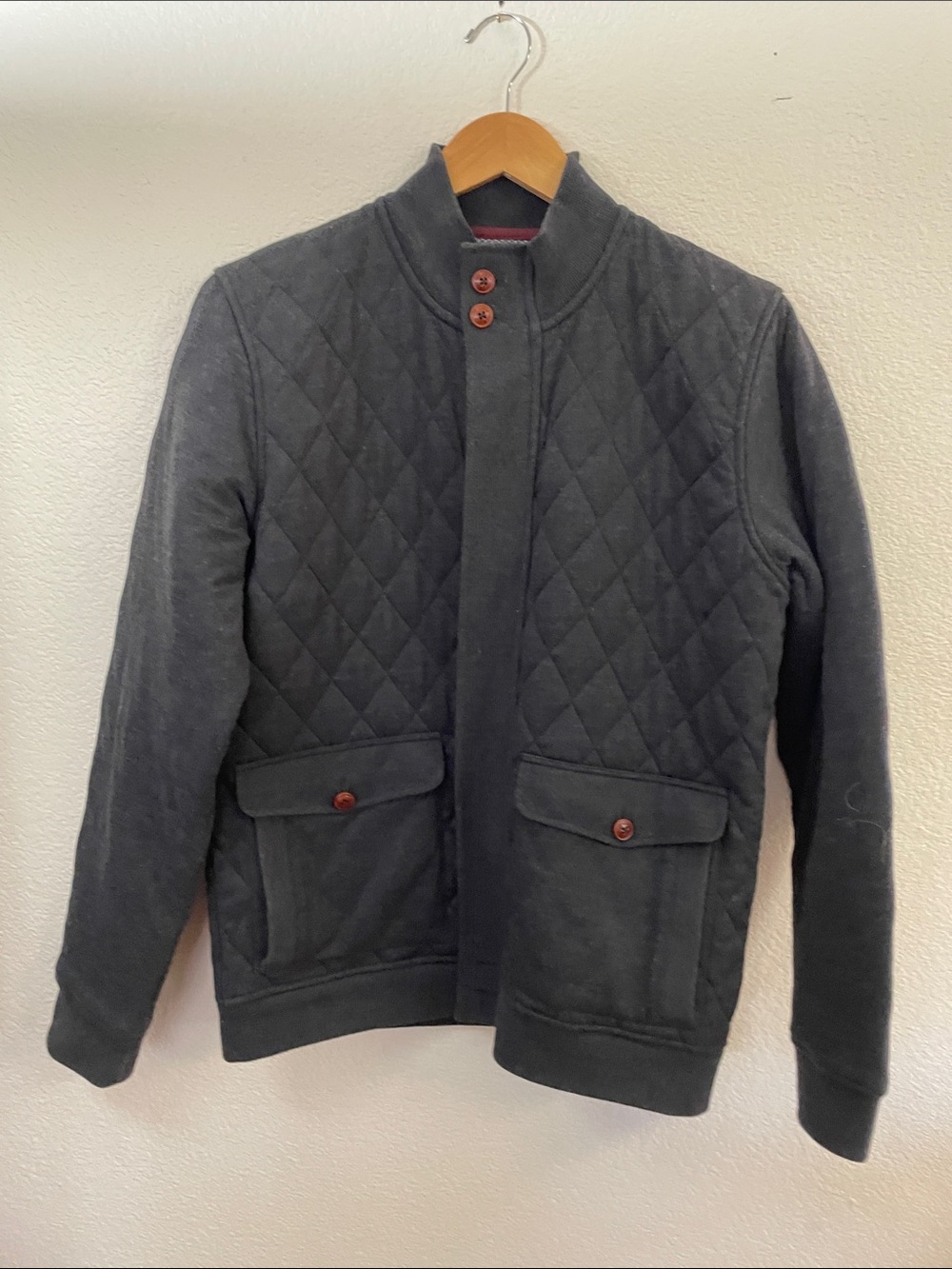 Ted Baker London Charcoal Quilted Field Jacket Utility urban Sz 4 large